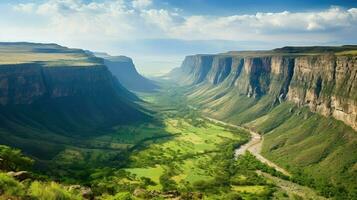 paysage africain crevasse vallée ai généré photo