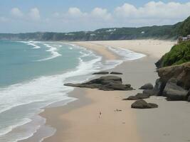 plage magnifique proche en haut image ai généré photo