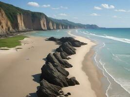 plage magnifique proche en haut image ai généré photo