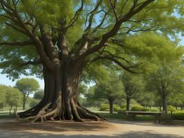 arbre magnifique proche en haut image ai généré photo