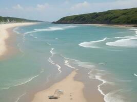 plage magnifique proche en haut image ai généré photo