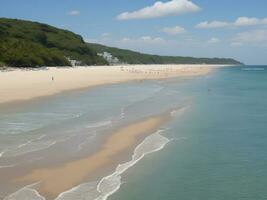 plage magnifique proche en haut image ai généré photo