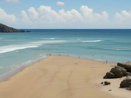 plage magnifique proche en haut image ai généré photo