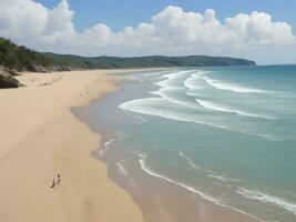 plage magnifique proche en haut image ai généré photo