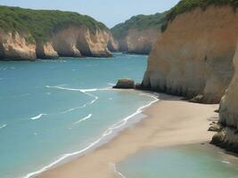 plage magnifique proche en haut image ai généré photo