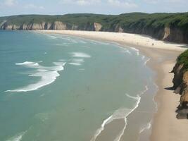 plage magnifique proche en haut image ai généré photo