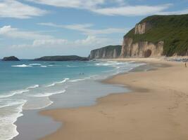 plage magnifique proche en haut image ai généré photo