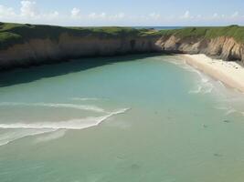 plage magnifique proche en haut image ai généré photo