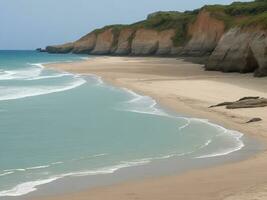 plage magnifique proche en haut image ai généré photo