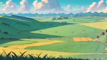 vert pasteur herbe champ illustration anime manga visuel roman Contexte fond d'écran photo