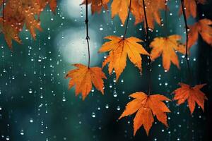 l'automne feuilles dans le pluie photo