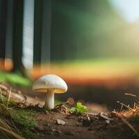 champignon objet texture avec réflexion de brillant lumière du soleil dans le forêt, bien pour utilisation dans arrière-plans, les blogs, sites Internet etc. génératif ai image photo