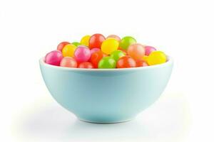assorti bol coloré des sucreries. produire ai photo