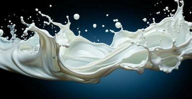 éclaboussures de lait, Frais vache blanc Lait - ai généré image photo