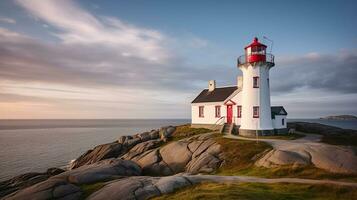 côtier charme. embrassement la nature splendeur à le phare. génératif ai photo