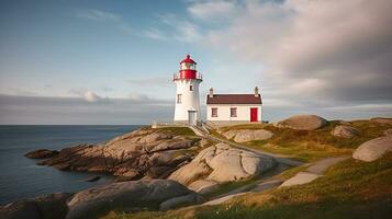 phare avec magnifique Naturel paysage. génératif ai photo