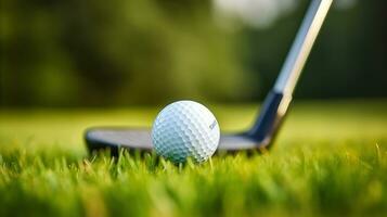 le golf club et Balle attendre le Conducteurs la maîtrise. génératif ai photo