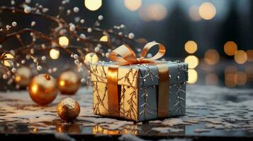 généré par ai Noël magnifique Noël arbre jouets et cadeaux pour Noël et Nouveau année photo
