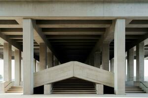 abstrait blanc gris béton architecture bâtiment, génératif ai illustration photo