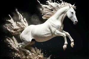 abstrait cheval dans nébuleux Couleur et texturé mouvement, génératif ai illustration photo