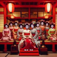 captivant Kyoto, une Profond se plonger dans le intemporel geisha culture. ai généré photo