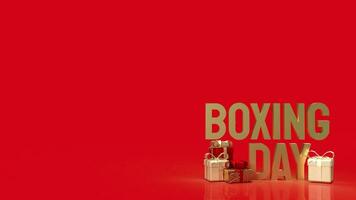 le cadeau boîte et boxe journée mot pour commercialisation concept 3d le rendu photo