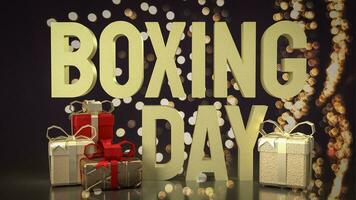 le cadeau boîte et boxe journée mot pour commercialisation concept 3d le rendu photo