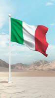 Italie drapeau agitant dans un ouvert zone photo