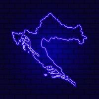 Croatie enseigne au néon lumineux sur fond de mur de brique photo