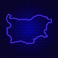 Bulgarie enseigne au néon lumineux sur fond de mur de brique photo