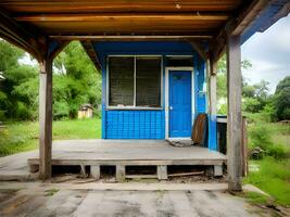 en bois maison dans le forêt photo