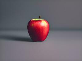 Frais rouge pommes sur une foncé Contexte. photo