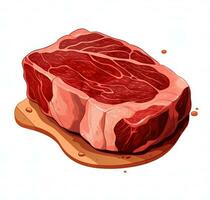 Viande steak steak est montré sur une blanc Contexte ai génératif photo