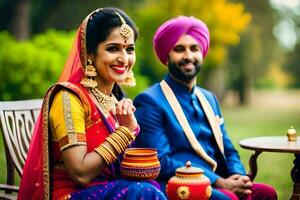 Indien mariage dans Delhi. généré par ai photo