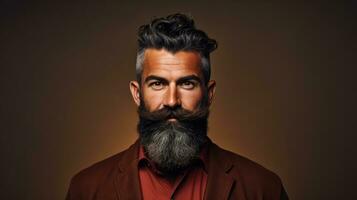 une barbu mans portrait pour movember isolé sur une pente Contexte photo