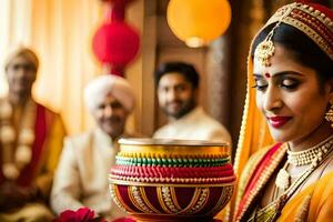 Indien mariage dans Delhi. généré par ai photo