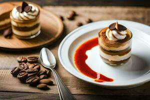 desserts sur une plaque. généré par ai photo