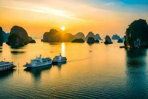 foins Ha longue baie, vietnam. généré par ai photo