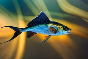 une poisson nager dans le l'eau. généré par ai photo