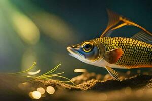 une poisson avec une longue queue et une longue corps. généré par ai photo