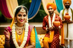 Indien mariage dans Delhi. généré par ai photo