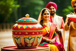 Indien mariage dans Delhi. généré par ai photo