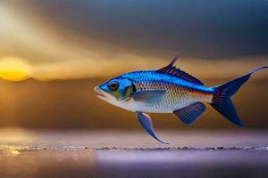 photo fond d'écran le ciel, poisson, eau, le mer, le soleil, le mer, le. généré par ai