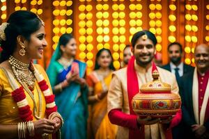 Indien mariage la photographie dans Bangalore. généré par ai photo