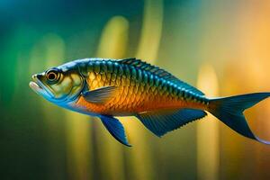 une poisson nager dans le l'eau. généré par ai photo