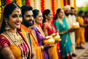 Indien mariage la cérémonie dans Inde. généré par ai photo