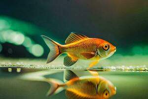 poisson rouge dans le l'eau. généré par ai photo