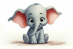 charmant mignonne gris dessin animé l'éléphant. produire ai photo