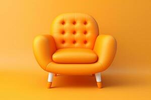 Orange moderne chaise sur Orange Contexte. ai génératif photo