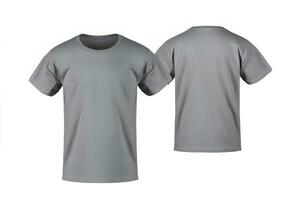 Pour des hommes gris T-shirt modèle pour conception maquette et imprimer. génératif ai photo